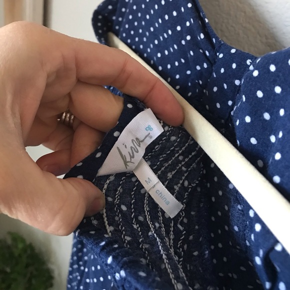 Navy Polka Dot Tie Neck Halter Top - Picture 7 of 7